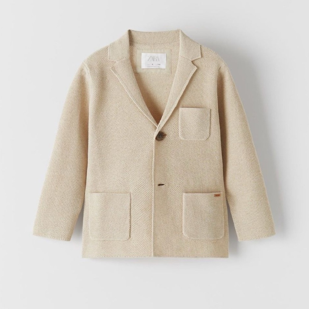 Zara Textured Boy Blazer SZ 9